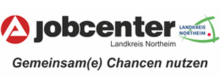 Logo of Jobcenter Landkreis Northeim featuring a stylized letter 'A' and text in black and green.