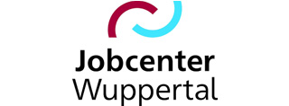 Logo of Jobcenter Wuppertal featuring a stylized design with red and blue elements.