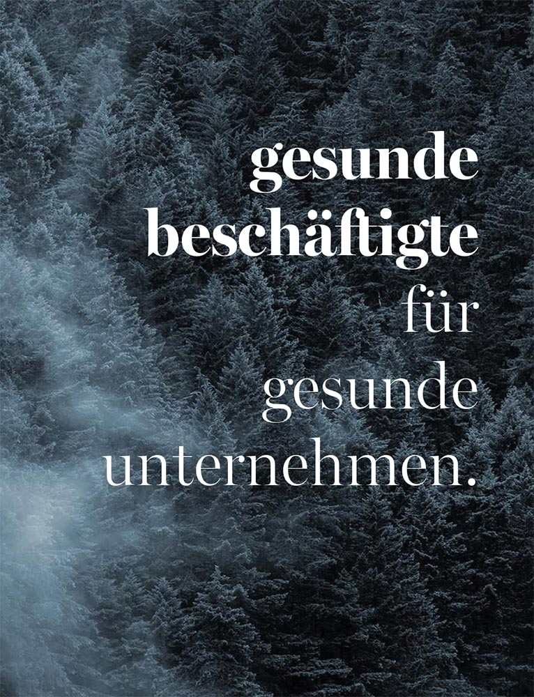 Text in white font on a dark forest background with trees and mist.